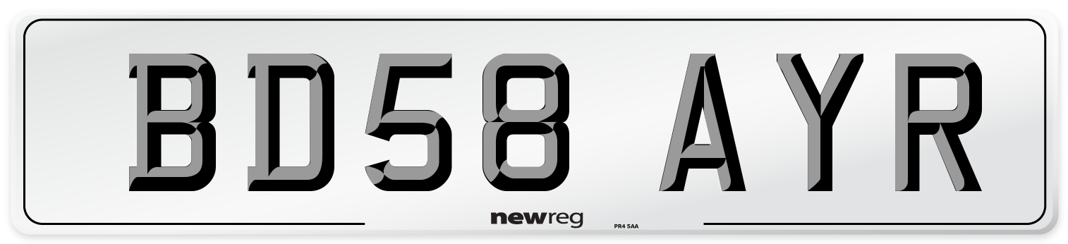 BD58 AYR Number Plate from New Reg